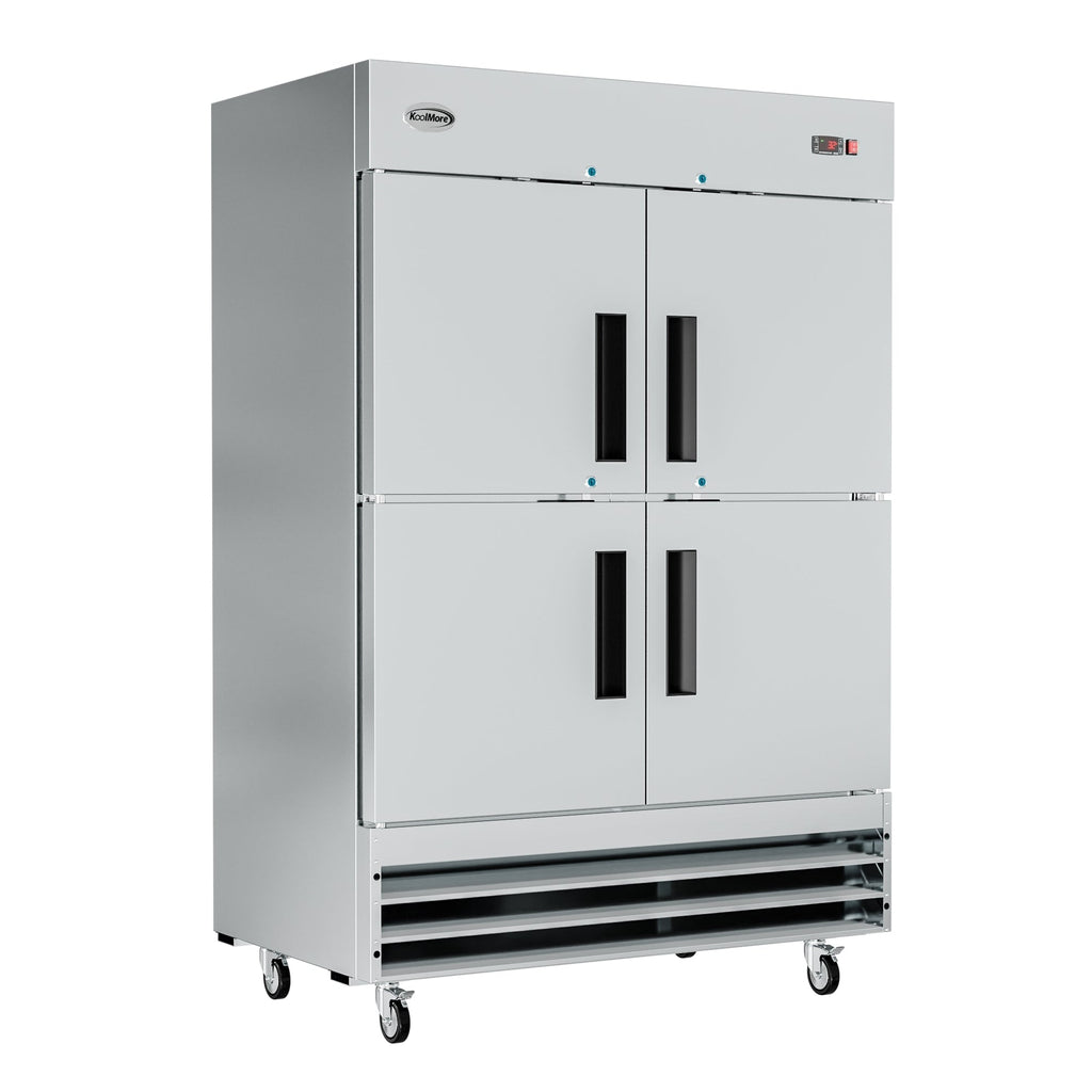 54 in. Commercial Stainless Steel Solid Half Door Reach-In Refrigerator 47 cu. ft.