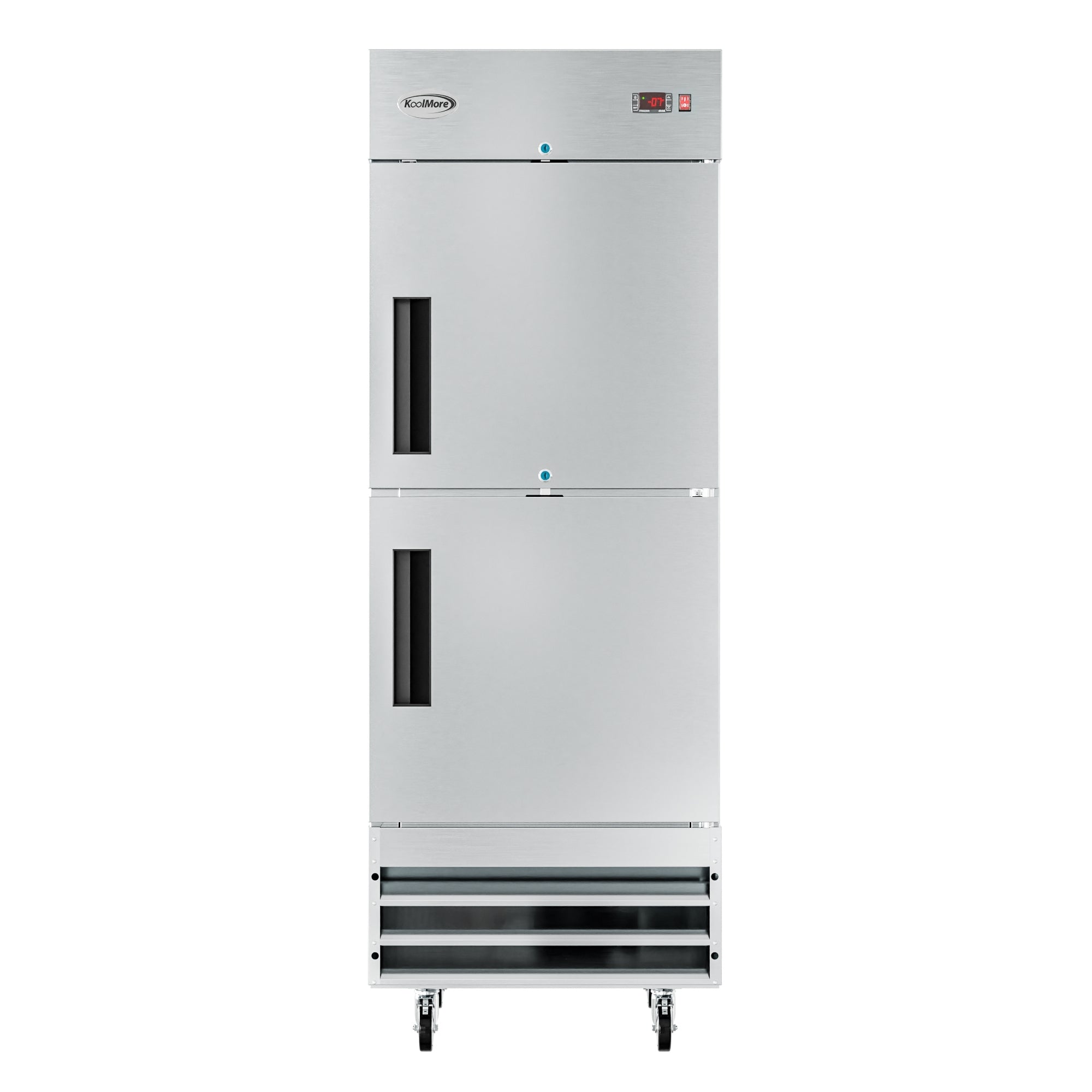 29 in. Commercial Stainless Steel Solid Half Door Reach-In Freezer 23 cu. ft.