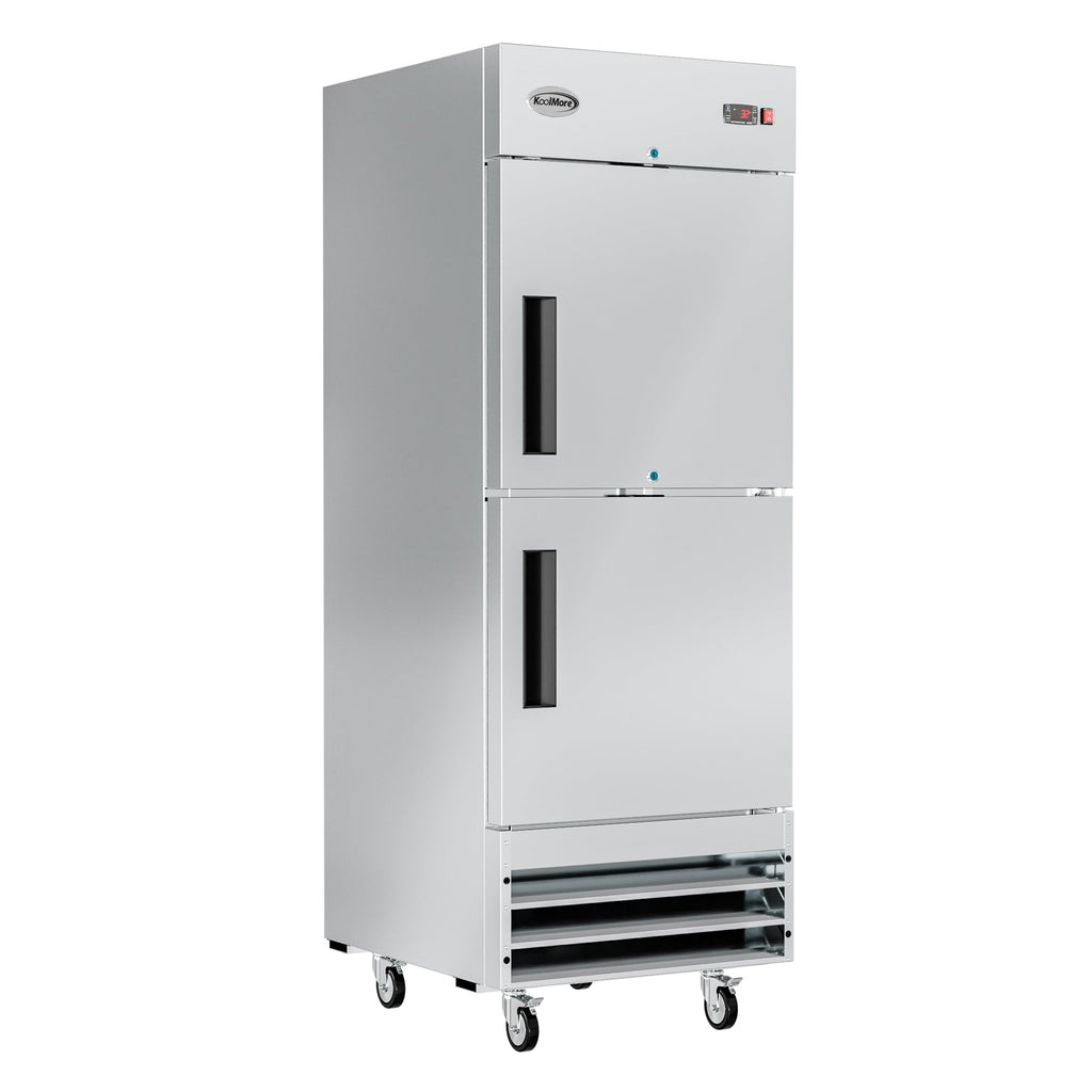 29 in. Commercial Stainless Steel Solid Half Door Reach-In Refrigerator, 23 cu. ft.