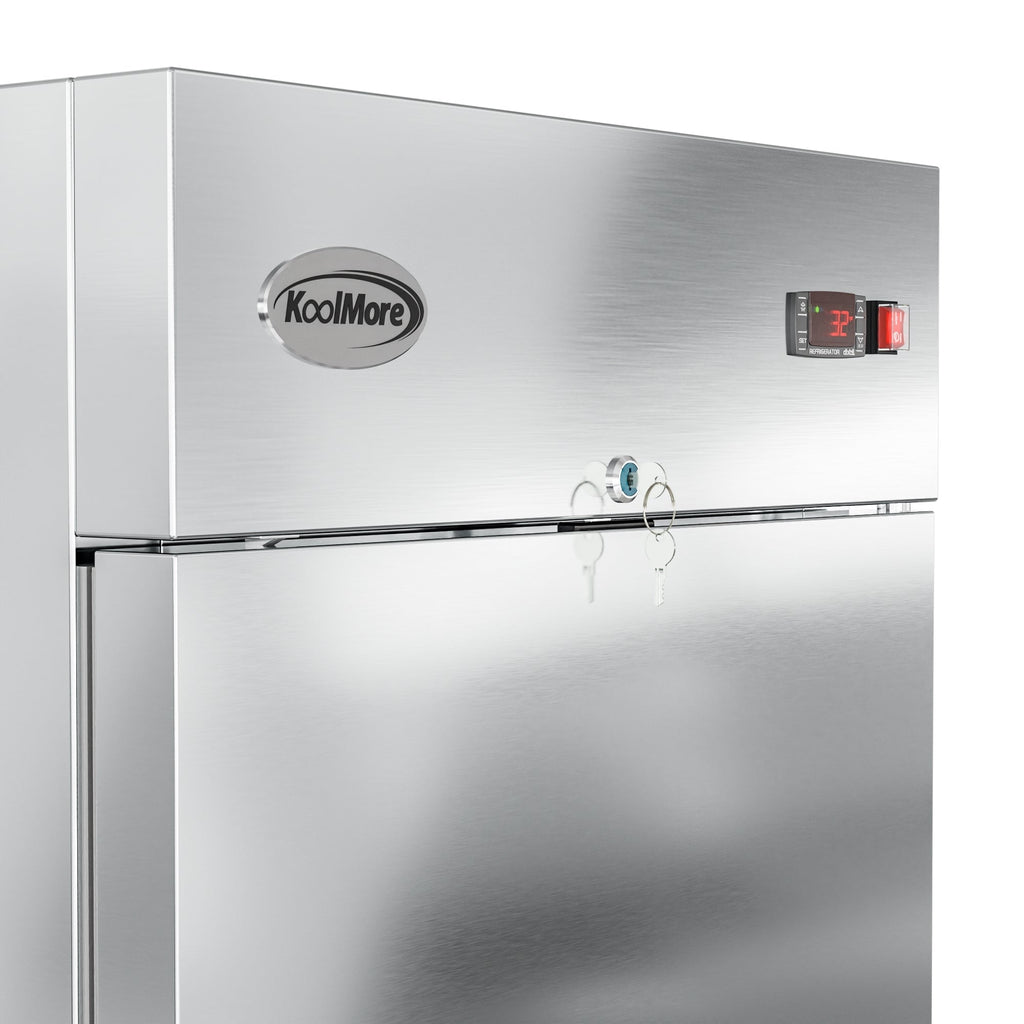 29 in. Commercial Stainless Steel Solid Half Door Reach-In Refrigerator, 23 cu. ft.