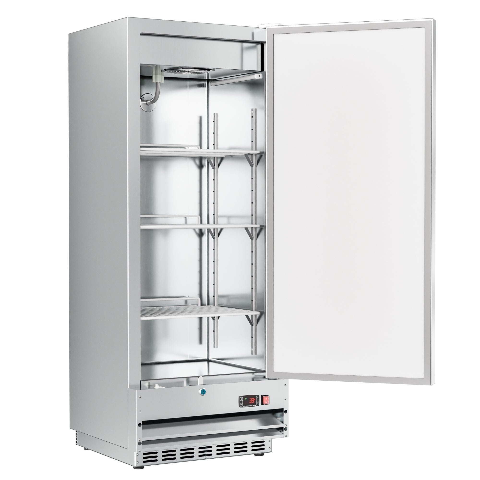 25 in. Commercial Stainless Steel 1-Door Reach-In Refrigerator, 12 cu. ft.