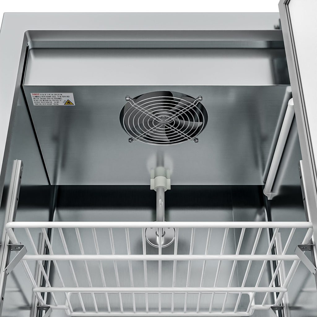 25 in. Commercial Stainless Steel 1-Door Reach-In Freezer, 12 cu. ft.