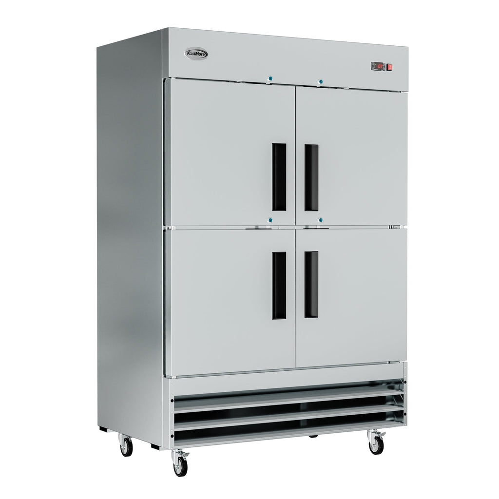 54 in. Commercial Stainless Steel Solid Half Door Reach-In Freezer, 47 cu. ft.