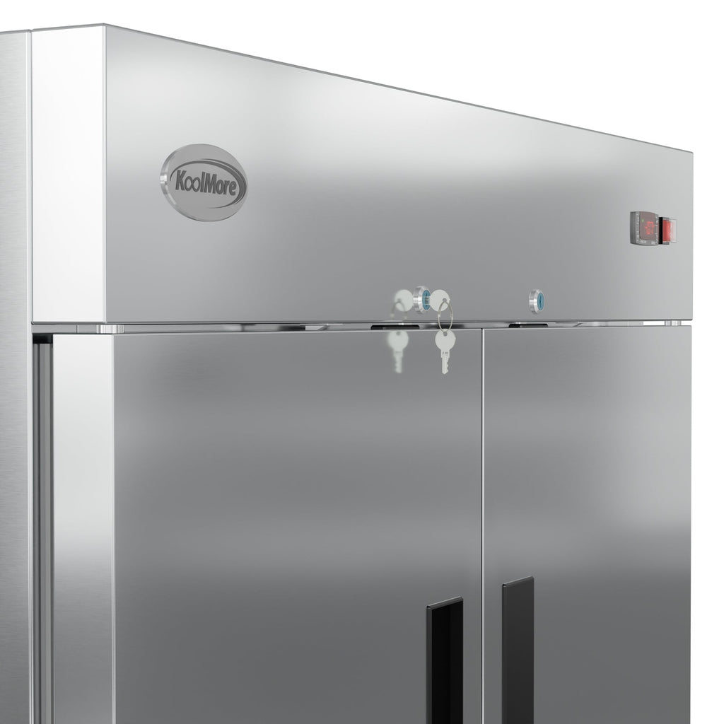 54 in. Commercial Stainless Steel Solid Half Door Reach-In Freezer, 47 cu. ft.