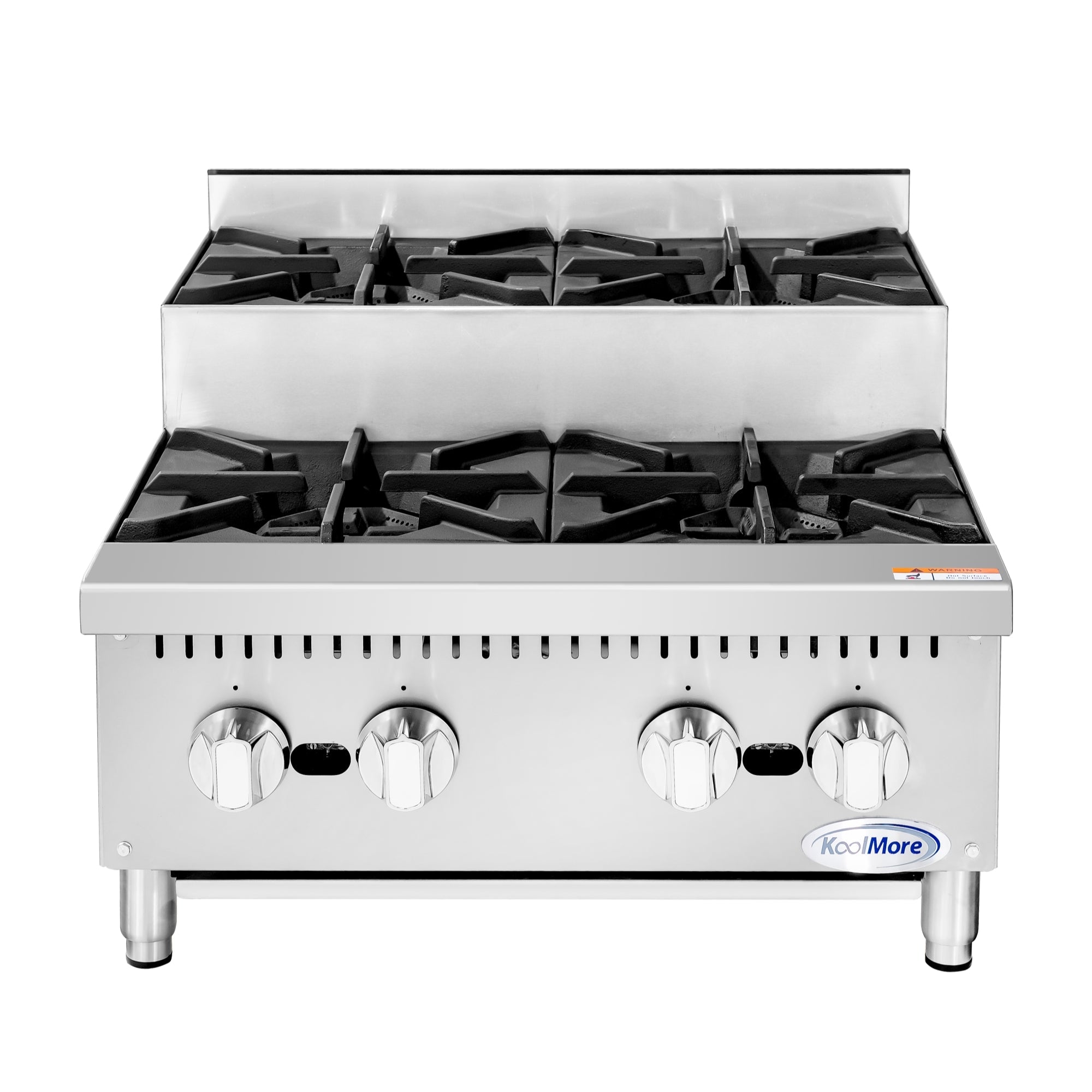 24 in. Commercial Four-Burner Step Up Range, 104000 BTU in Stainless-Steel