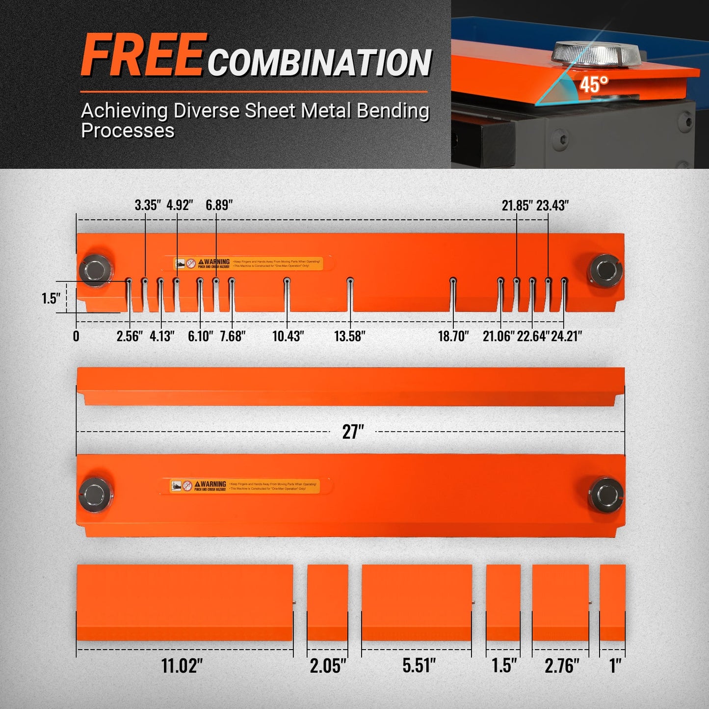 MechMaxx 1250e Magnetic Pan and Box Brakes 24" Industrial Heavy Duty Sheet Metal Brake 20 Gauge Capacity New