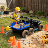 Costway 24V Kids 2-Seater 4WD Ride-On Dump Truck Electric Dump Bed 17438422 New