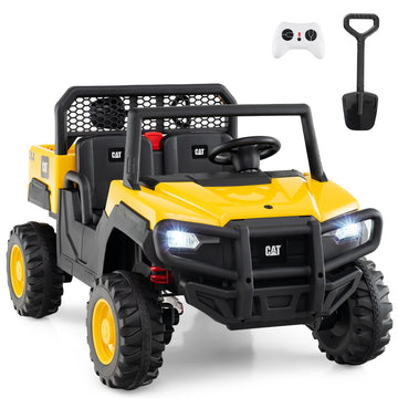 Costway 24V Licensed Caterpillar 2-Seater Ride On Dump Truck w/ Remote Control 96568345 New