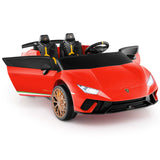 Costway 24V 4WD 2-Seater Licensed Lamborghini Kids Ride-On Car w/ Music 67437375 New