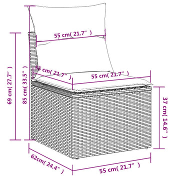 vidaXL Garden Sofa Set Grey