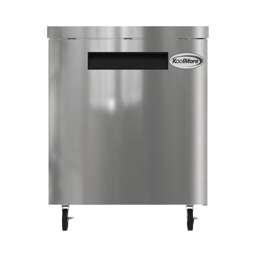 27 in. One Door Commercial Undercounter Refrigerator 5 cu. ft. in Stainless-Steel