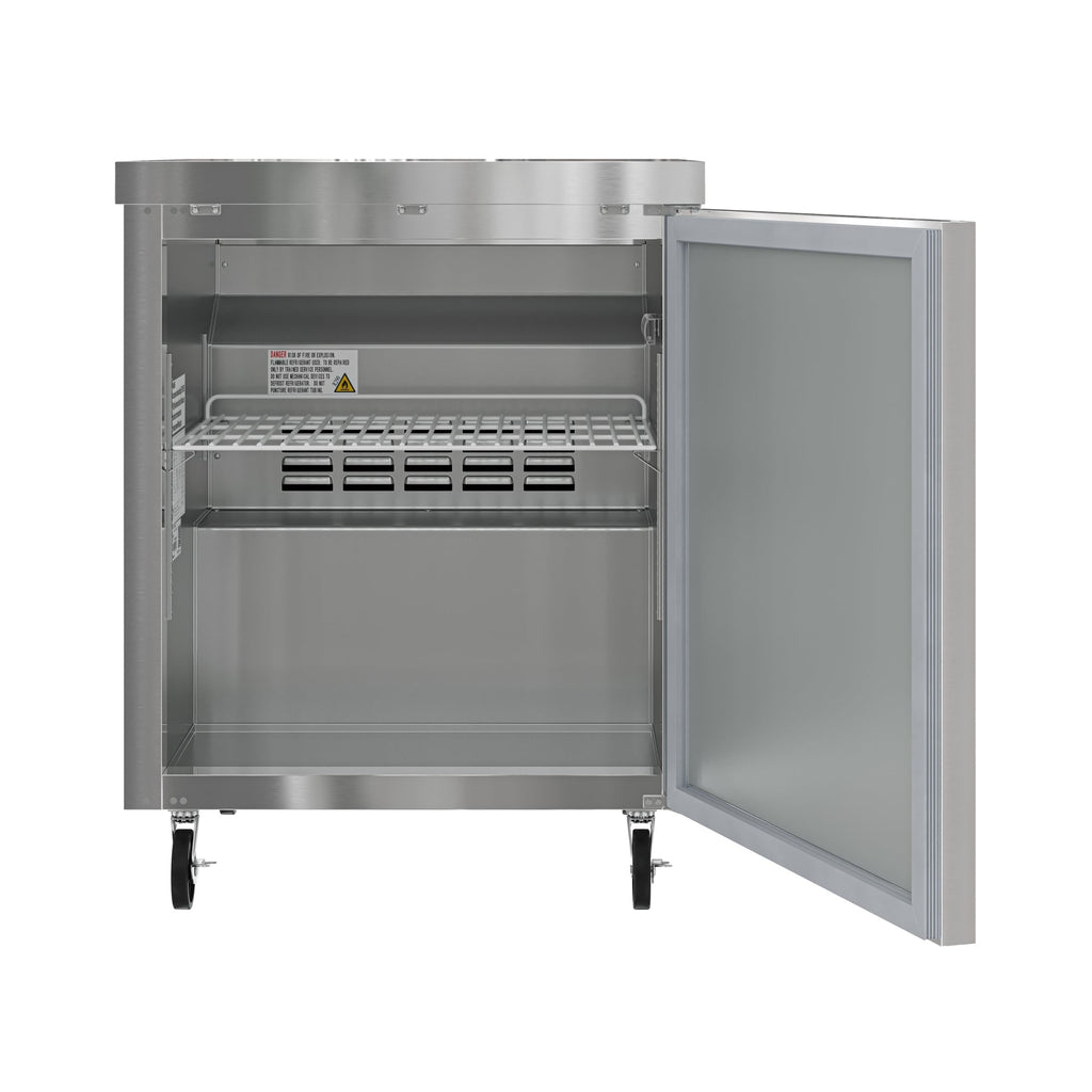 27 in. One Door Commercial Undercounter Refrigerator 5 cu. ft. in Stainless-Steel
