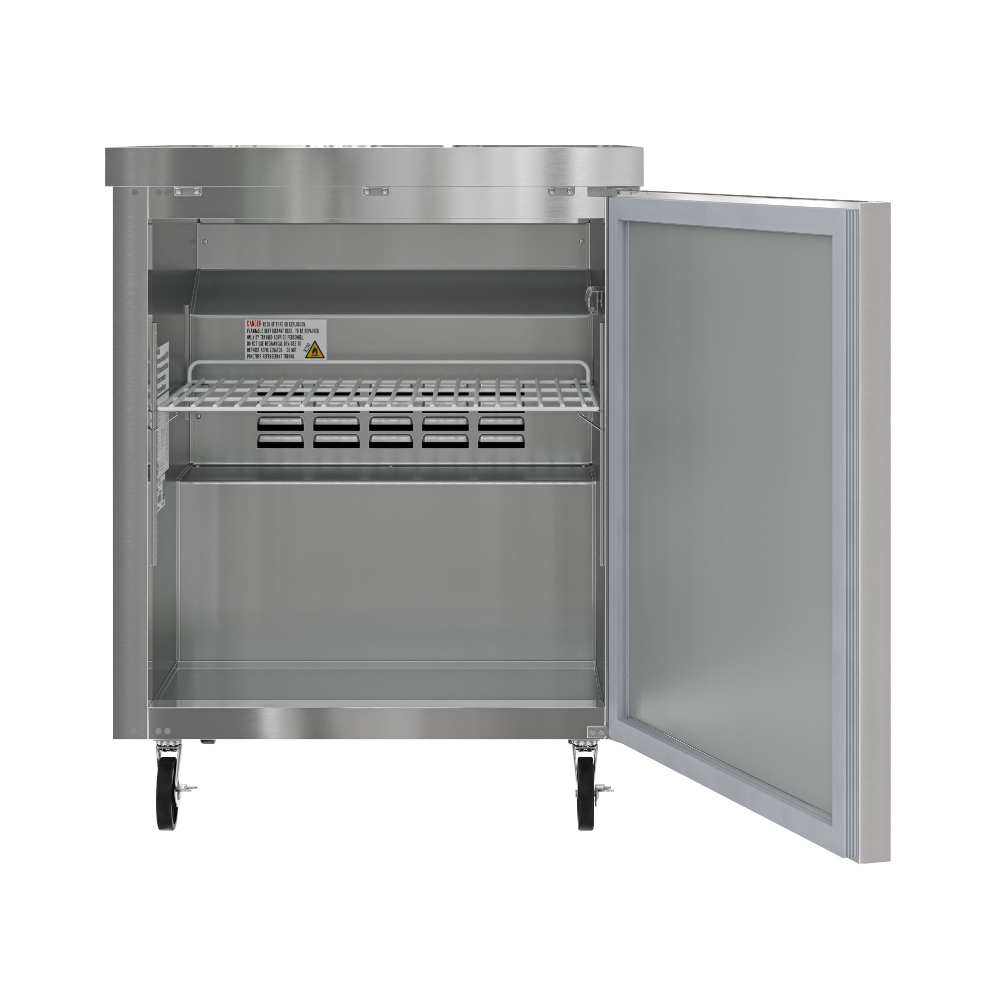 27 in. One Door Commercial Undercounter Refrigerator 5 cu. ft. in Stainless-Steel