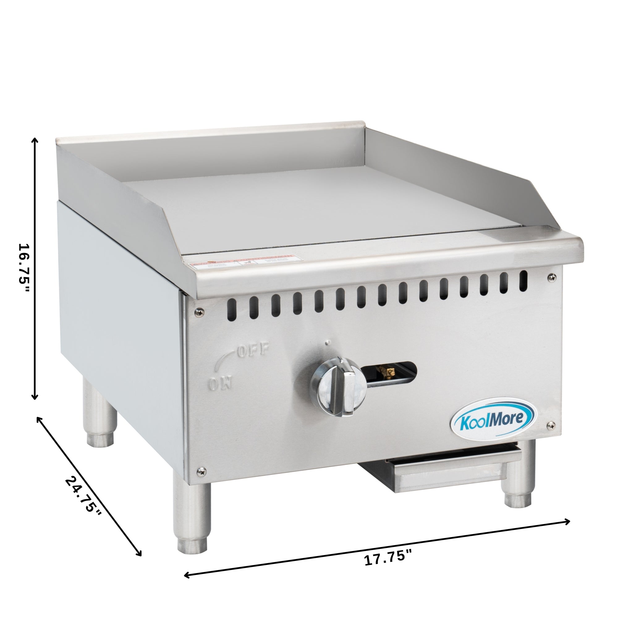 18 in. Natural Gas 1-Burner Griddle with 30,000 BTU in Stainless-Steel
