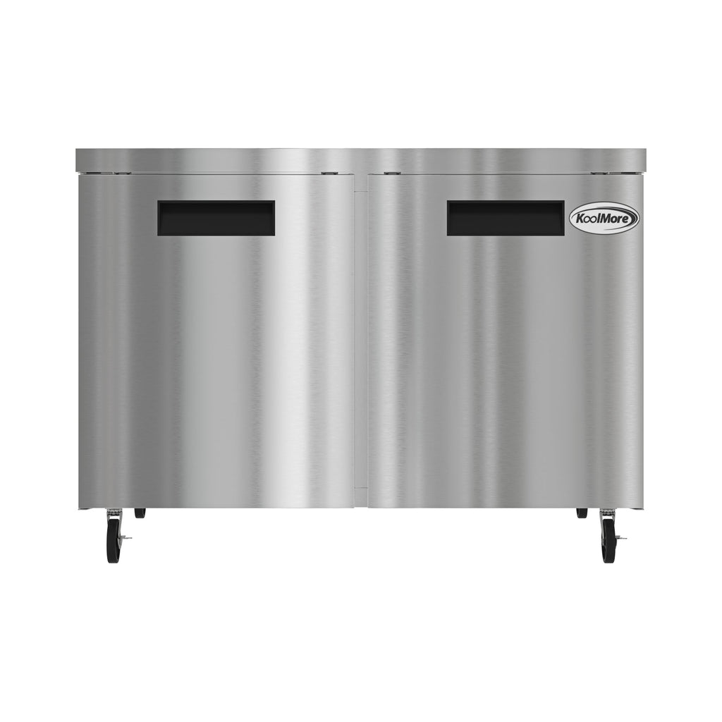 48 in. Two Door Commercial Undercounter Refrigerator in Stainless-Steel 11 cu. ft.