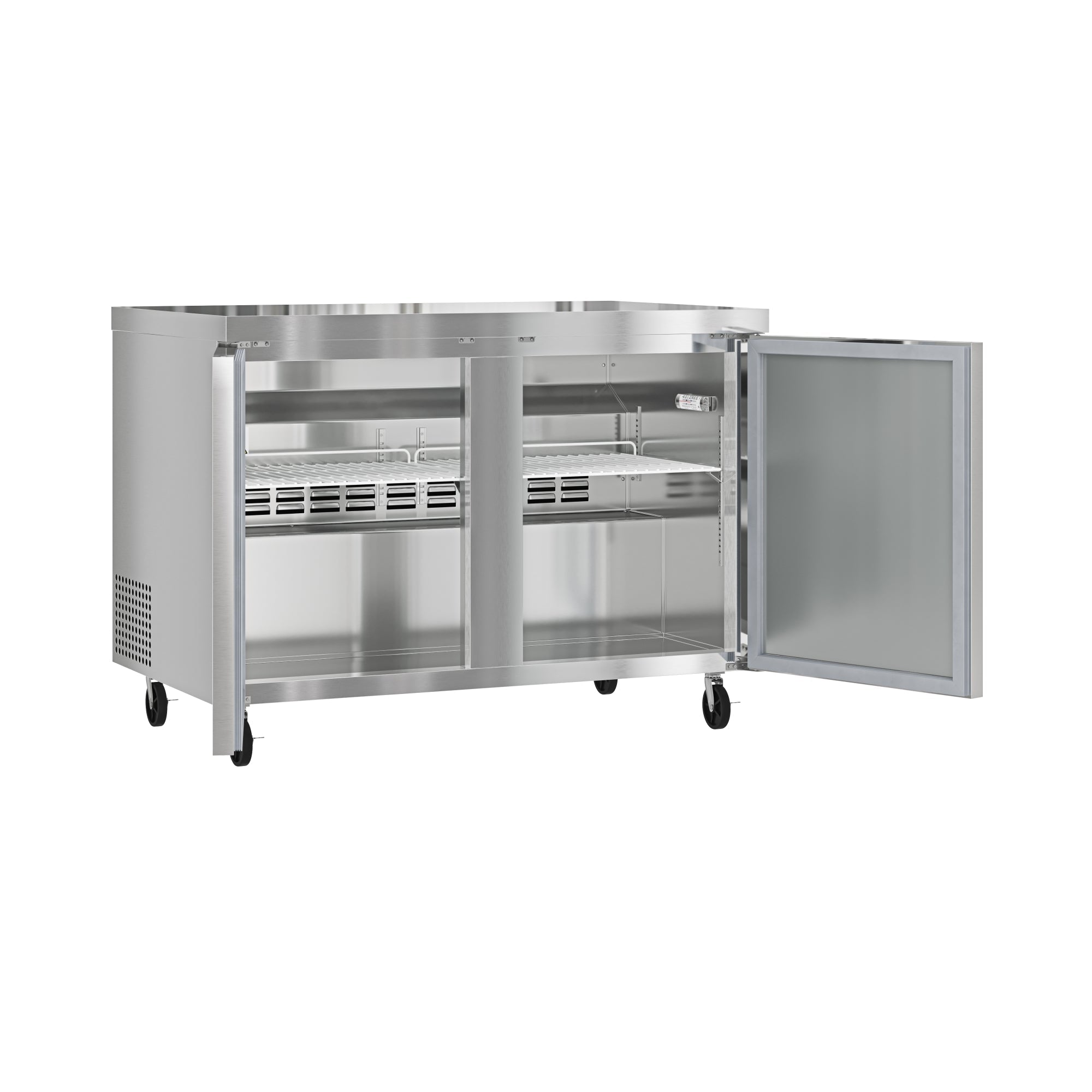 48 in. Two Door Commercial Undercounter Refrigerator in Stainless-Steel 11 cu. ft.