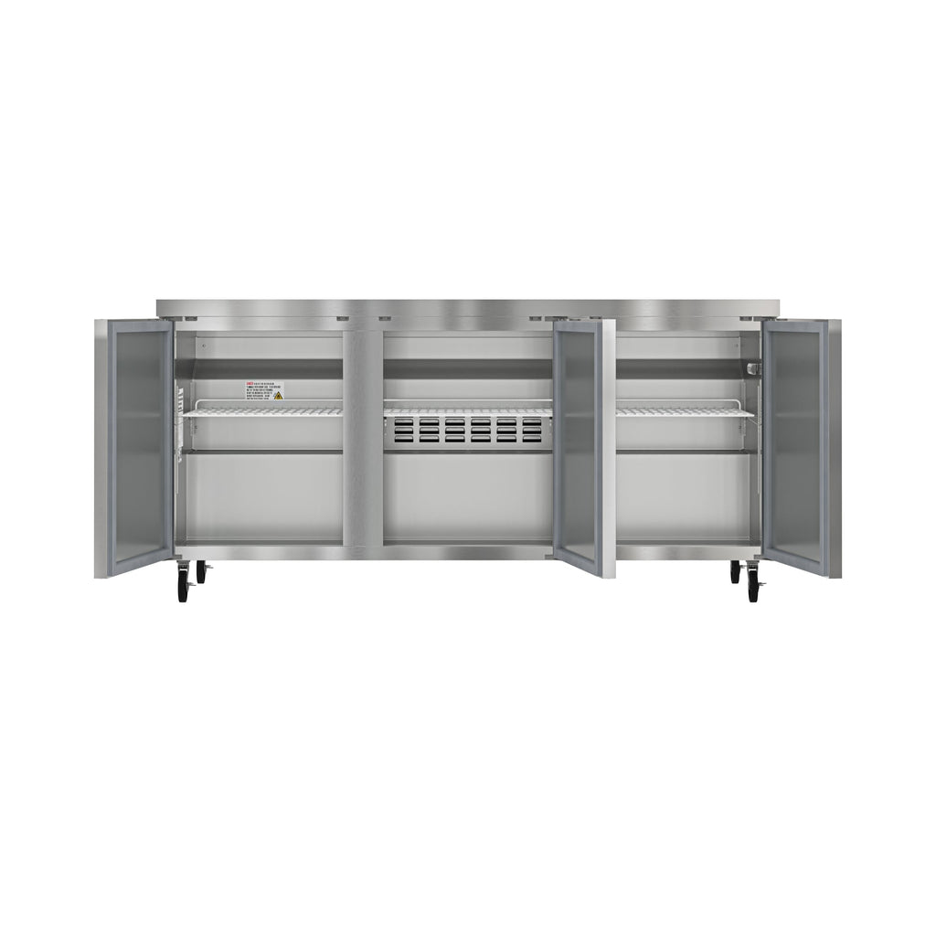 72 in. Three Door Commercial Undercounter Refrigerator 18 cu. ft.