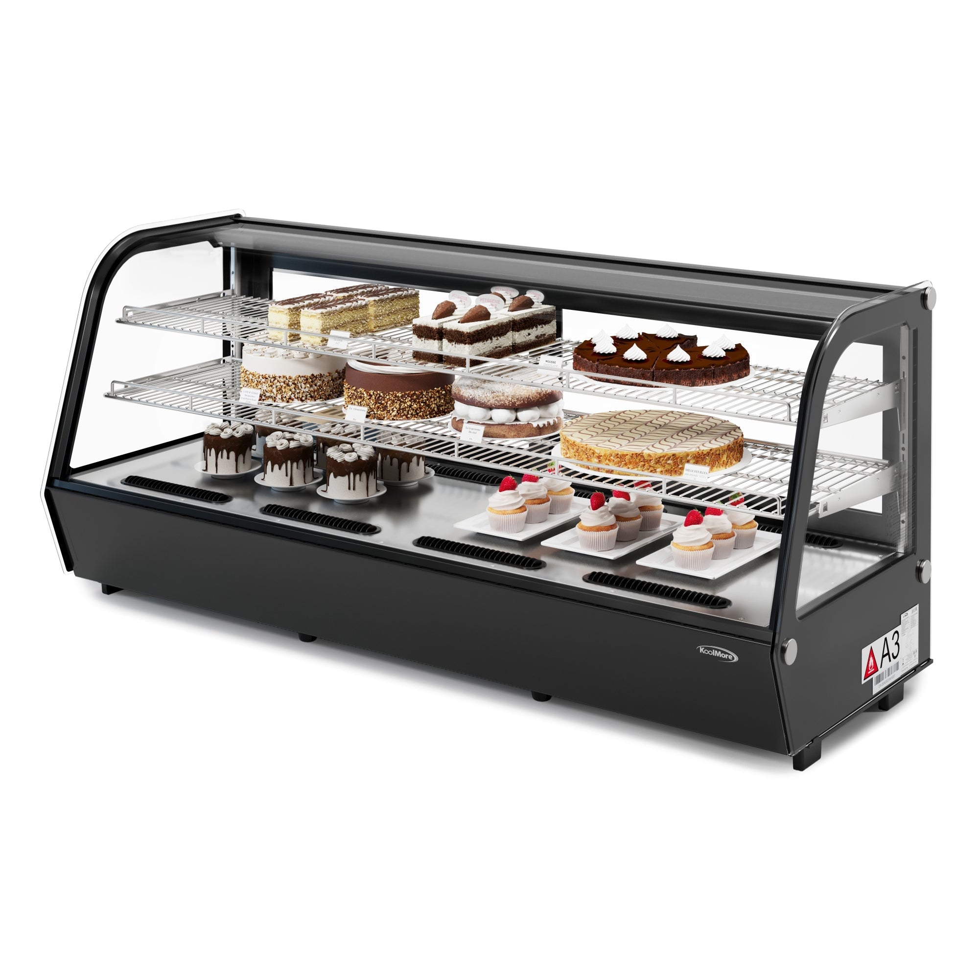 60 in. Countertop Bakery Display Refrigerator in Black, 8 cu. ft.