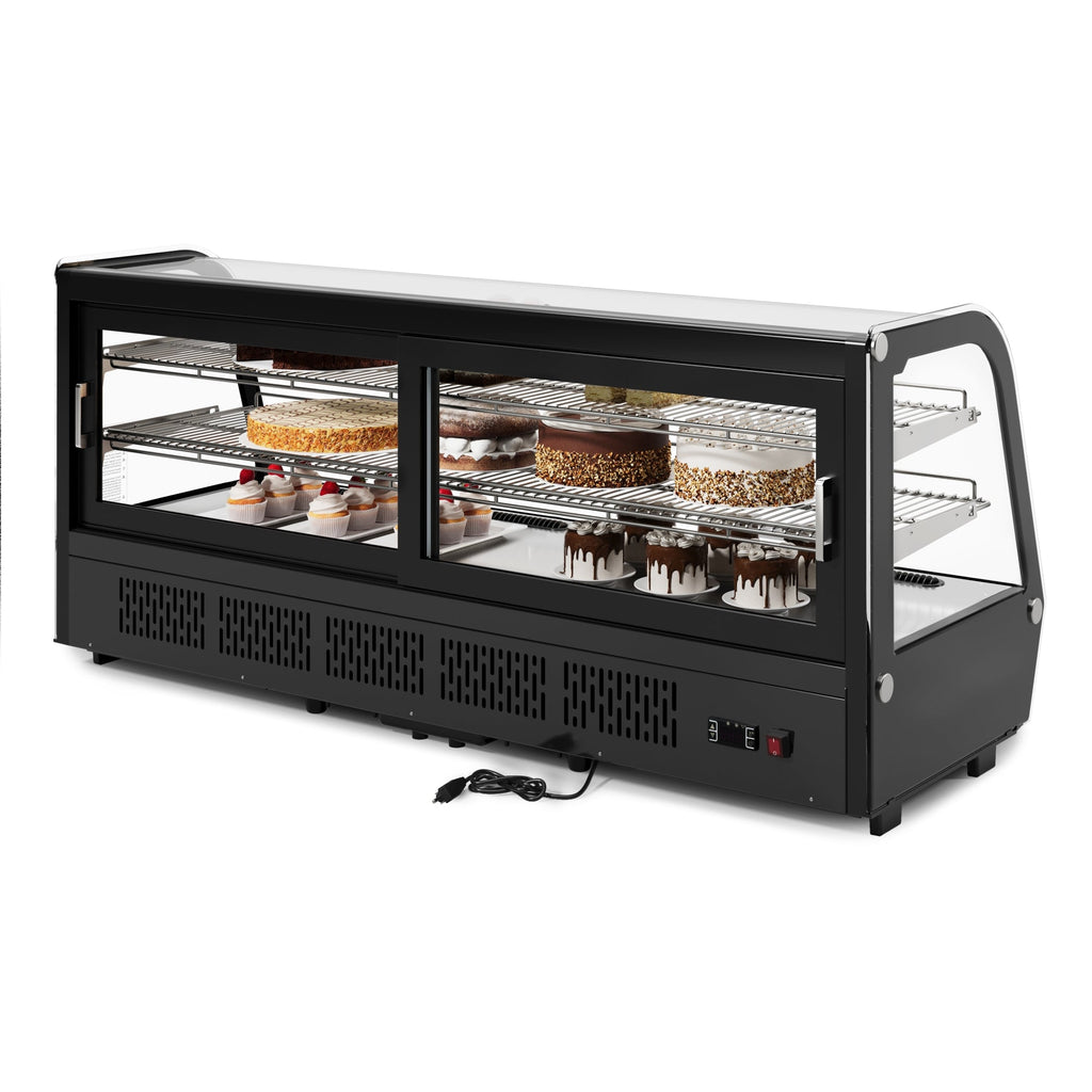 60 in. Countertop Bakery Display Refrigerator in Black, 8 cu. ft.