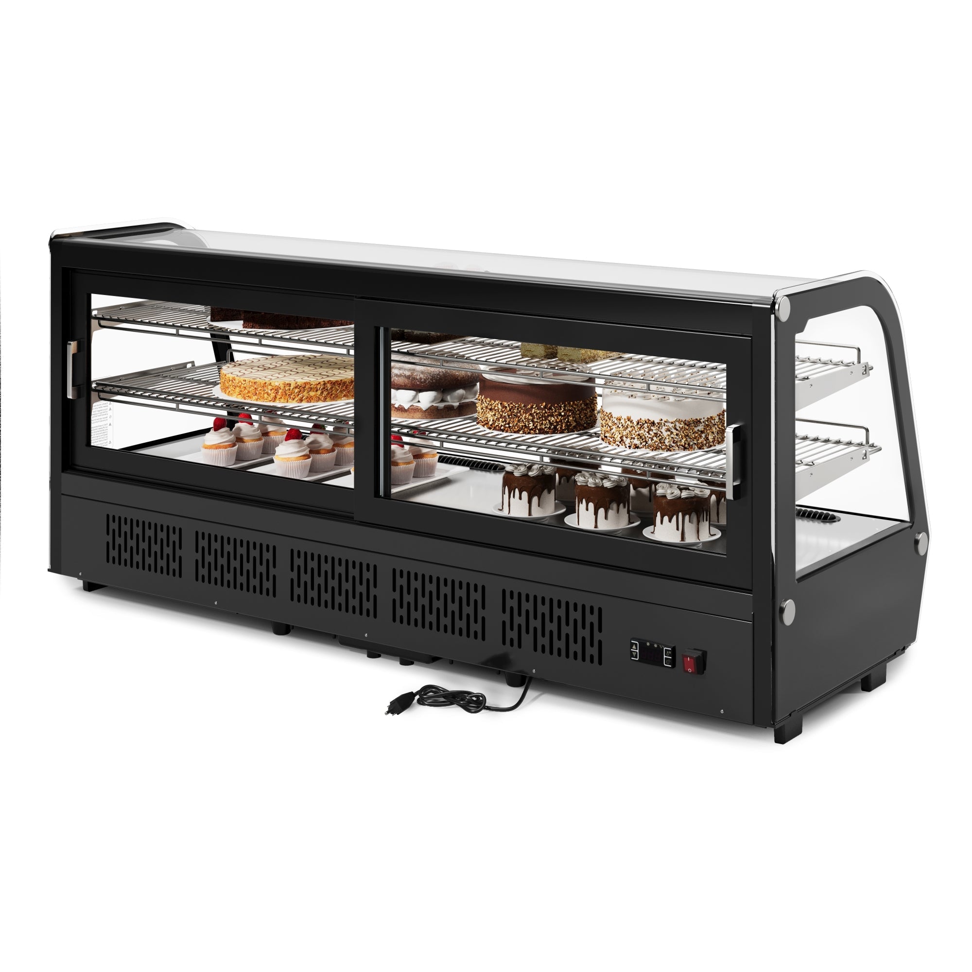 60 in. Countertop Bakery Display Refrigerator in Black, 8 cu. ft.
