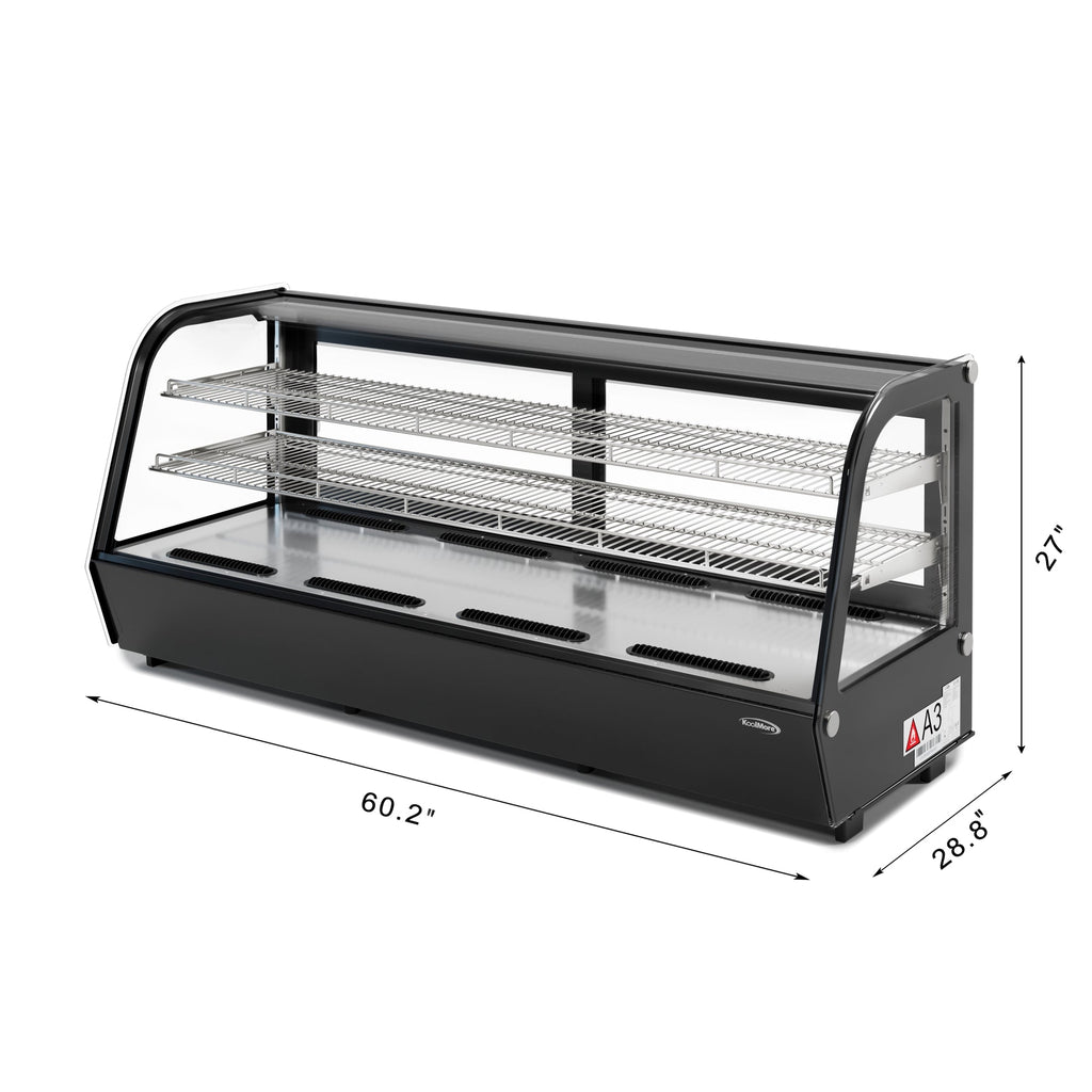 60 in. Countertop Bakery Display Refrigerator in Black, 8 cu. ft.