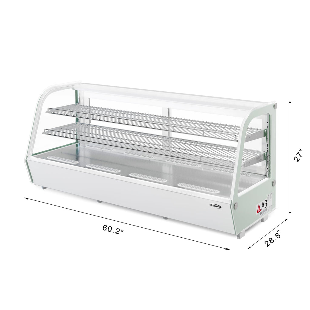 60 in. Countertop Bakery Display Refrigerator in White, 8 cu. ft.
