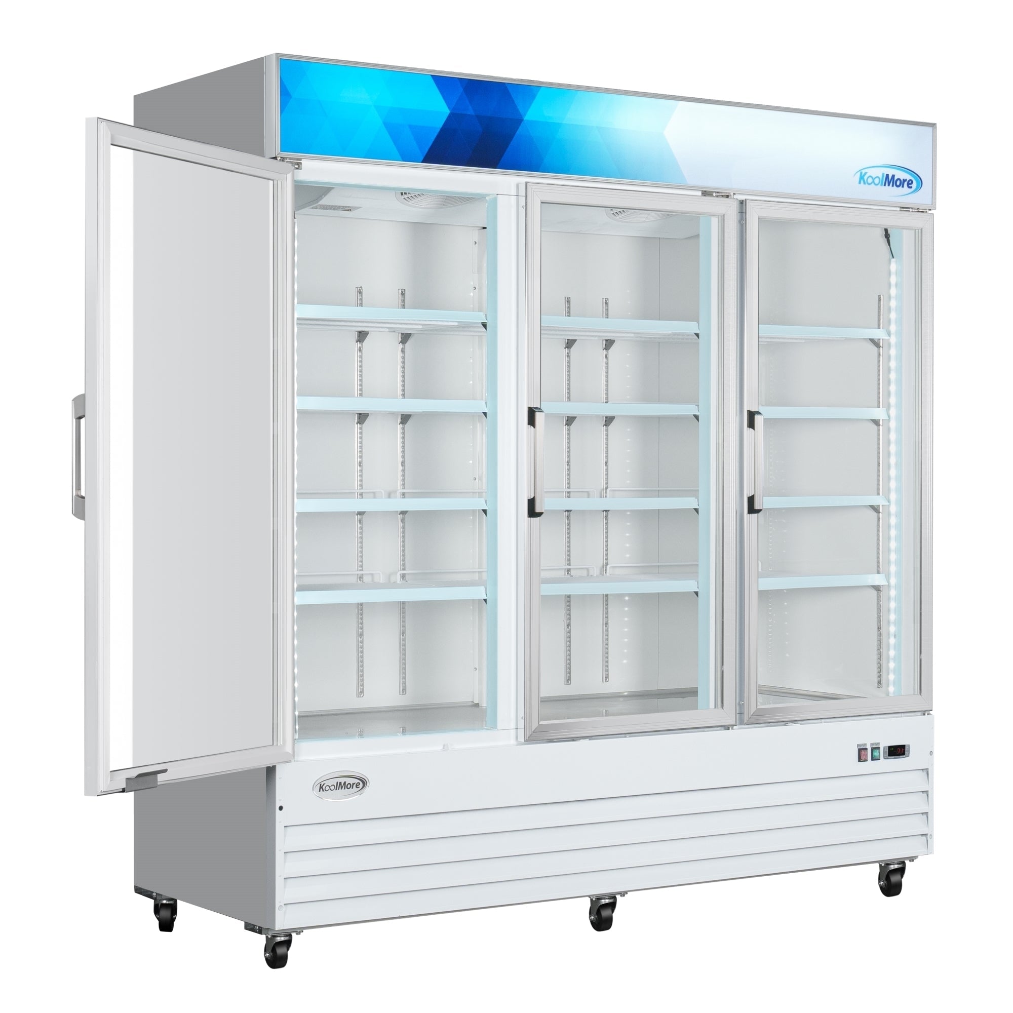 80 in. 3-Door Commercial Display Merchandiser Freezer 52 cu. ft. in White