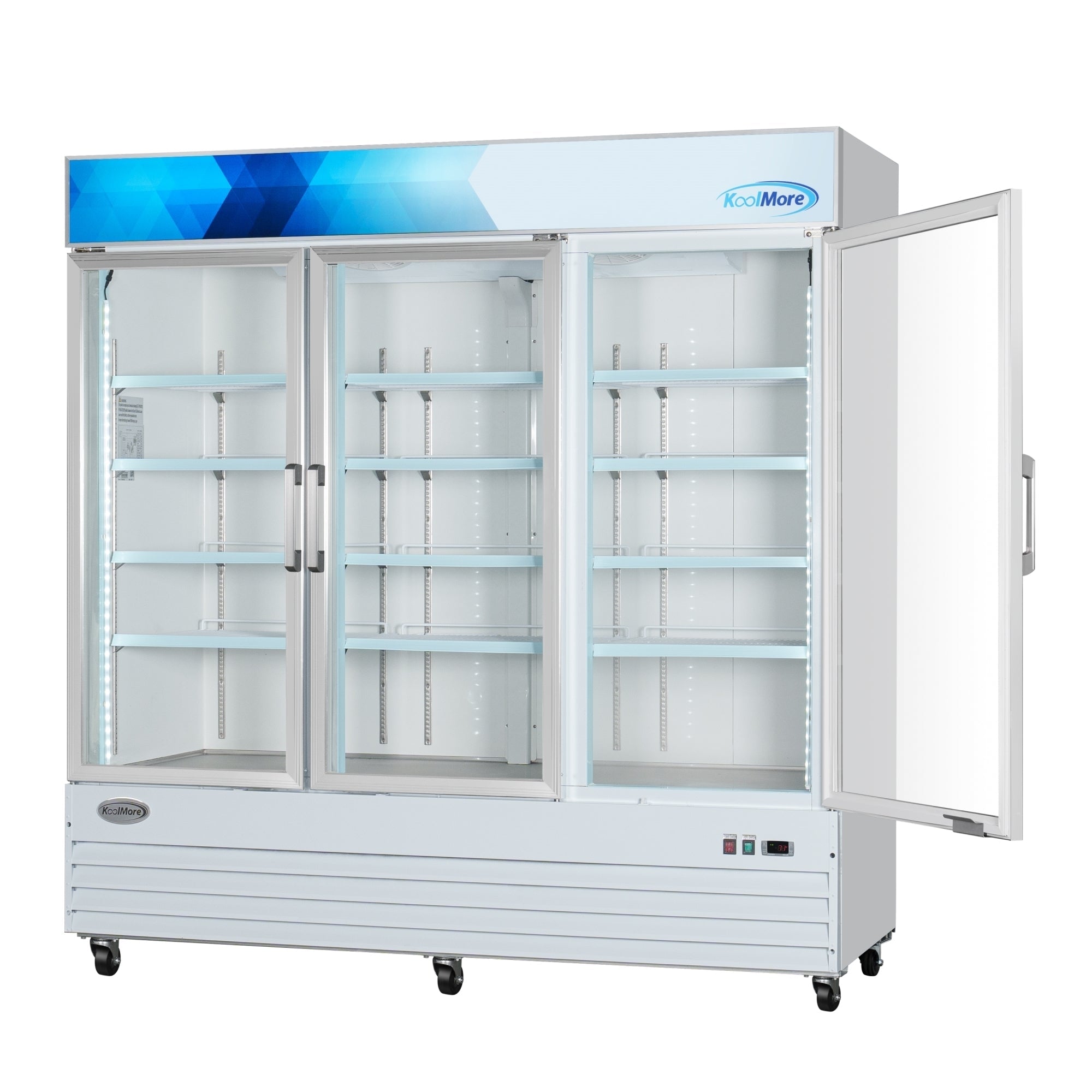 80 in. 3-Door Commercial Display Merchandiser Freezer 52 cu. ft. in White