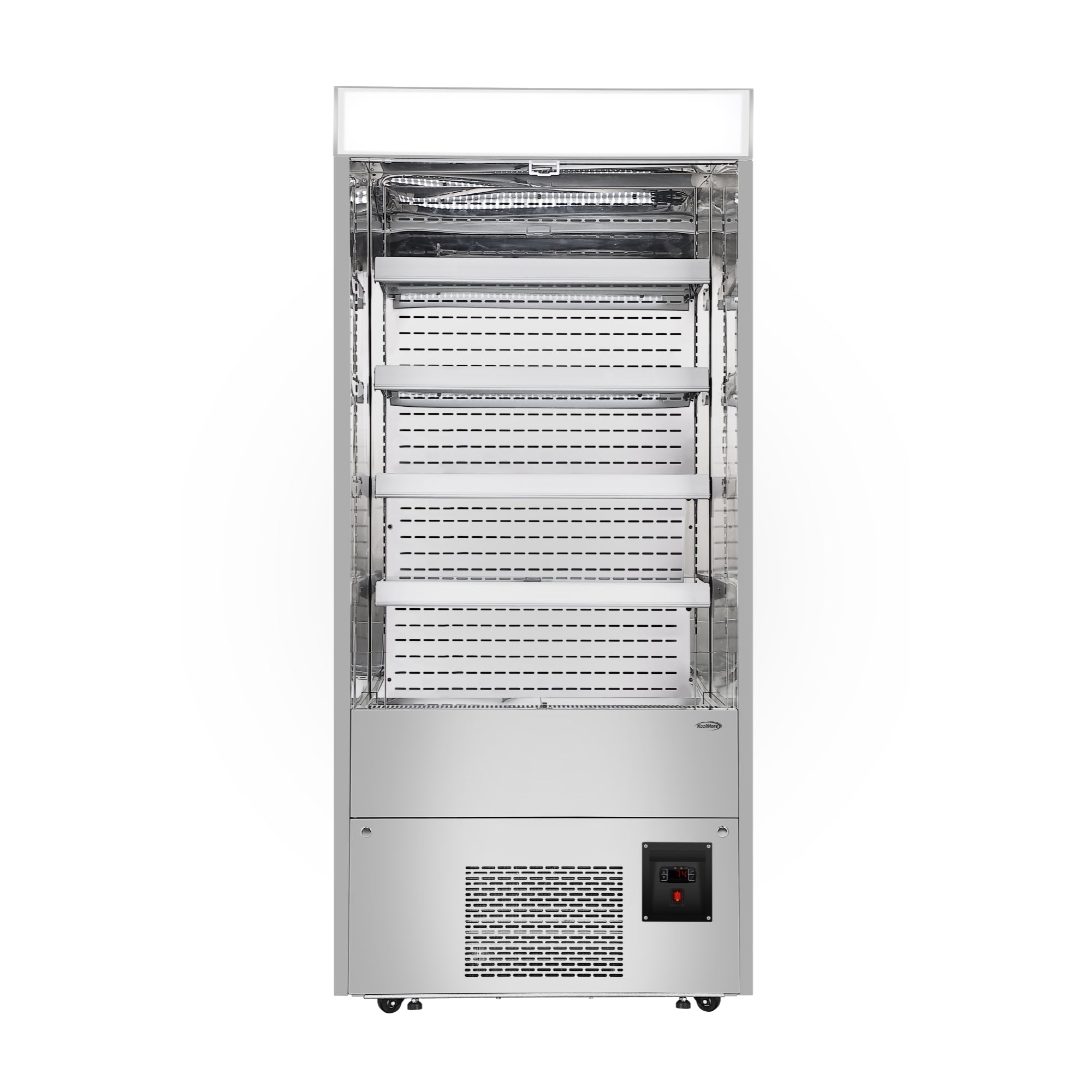 35.3 in. Open-Air Merchandiser Grab and Go Refrigerator, 18 cu. ft. in Stainless Steel - Wrap