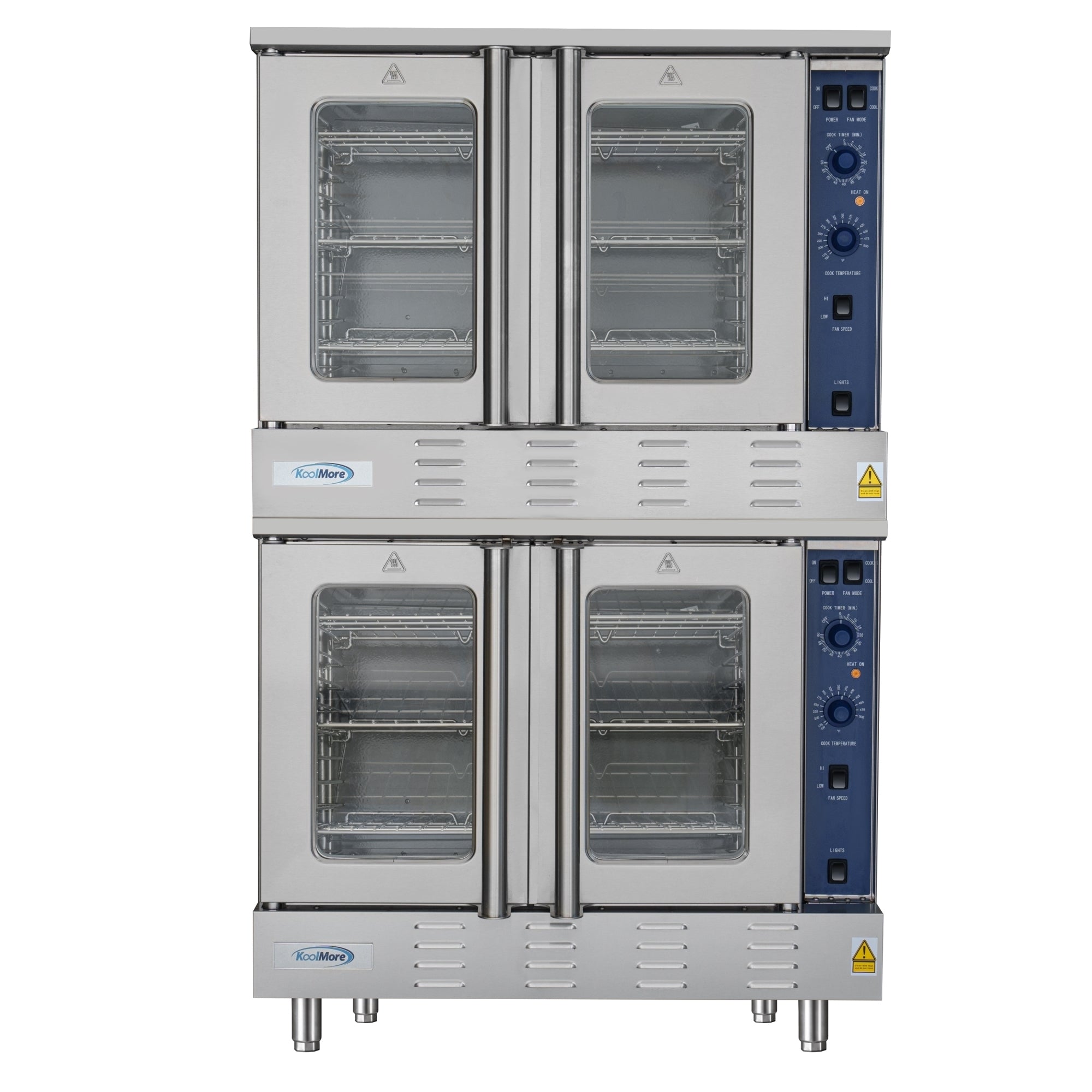 38 in. Full Size Double Commercial Natural Gas Convection Oven 108,000 BTU Total with Stacking Kit