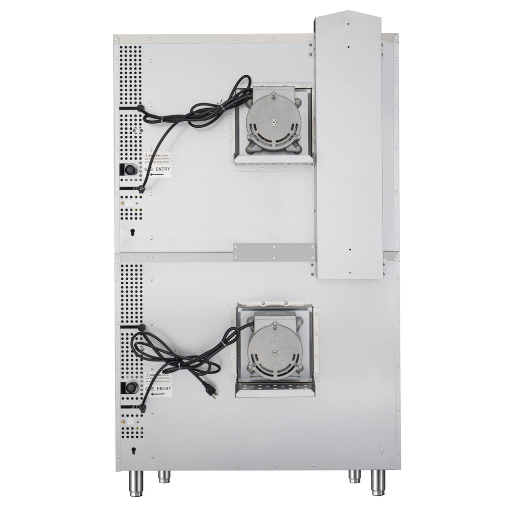 38 in. Full Size Double Commercial Natural Gas Convection Oven 108,000 BTU Total with Stacking Kit