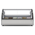 46 in. Countertop Gelato Display Case with 6 Pans and Built-in Glass Sneeze Guard in Stainless-Steel