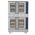 38 in. Full Size Double Commercial Natural Gas Convection Oven 108,000 BTU Total with Stacking Kit