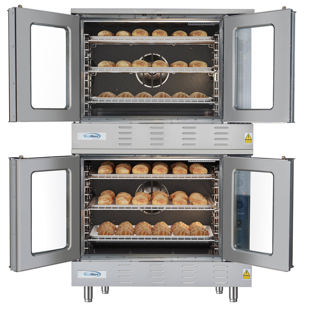 38 in. Full Size Double Commercial LP Convection Oven 108,000 BTU Total With Stacking Kit