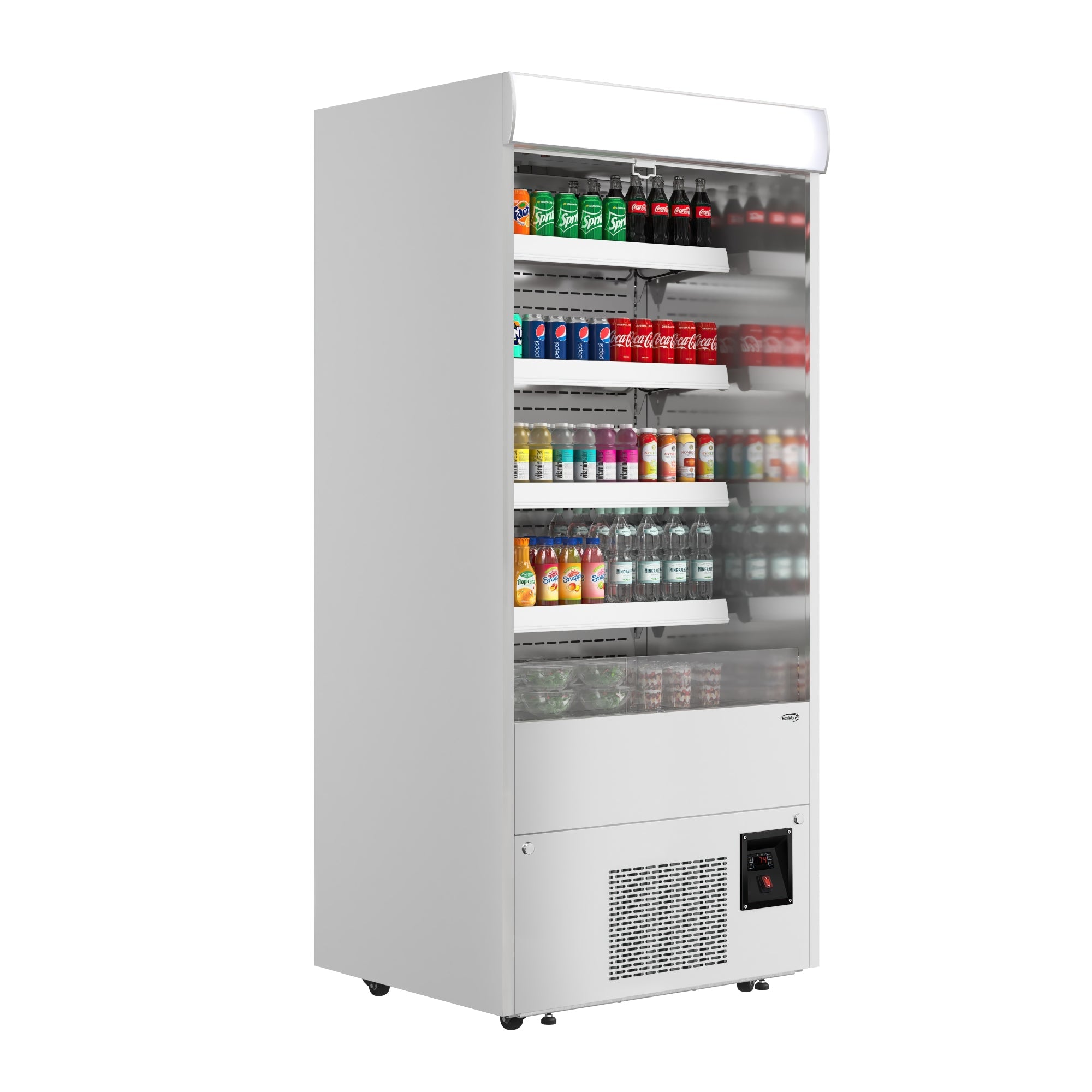 35.3 in. Open-Air Merchandiser Grab and Go Refrigerator, 18 cu. ft. in Stainless Steel