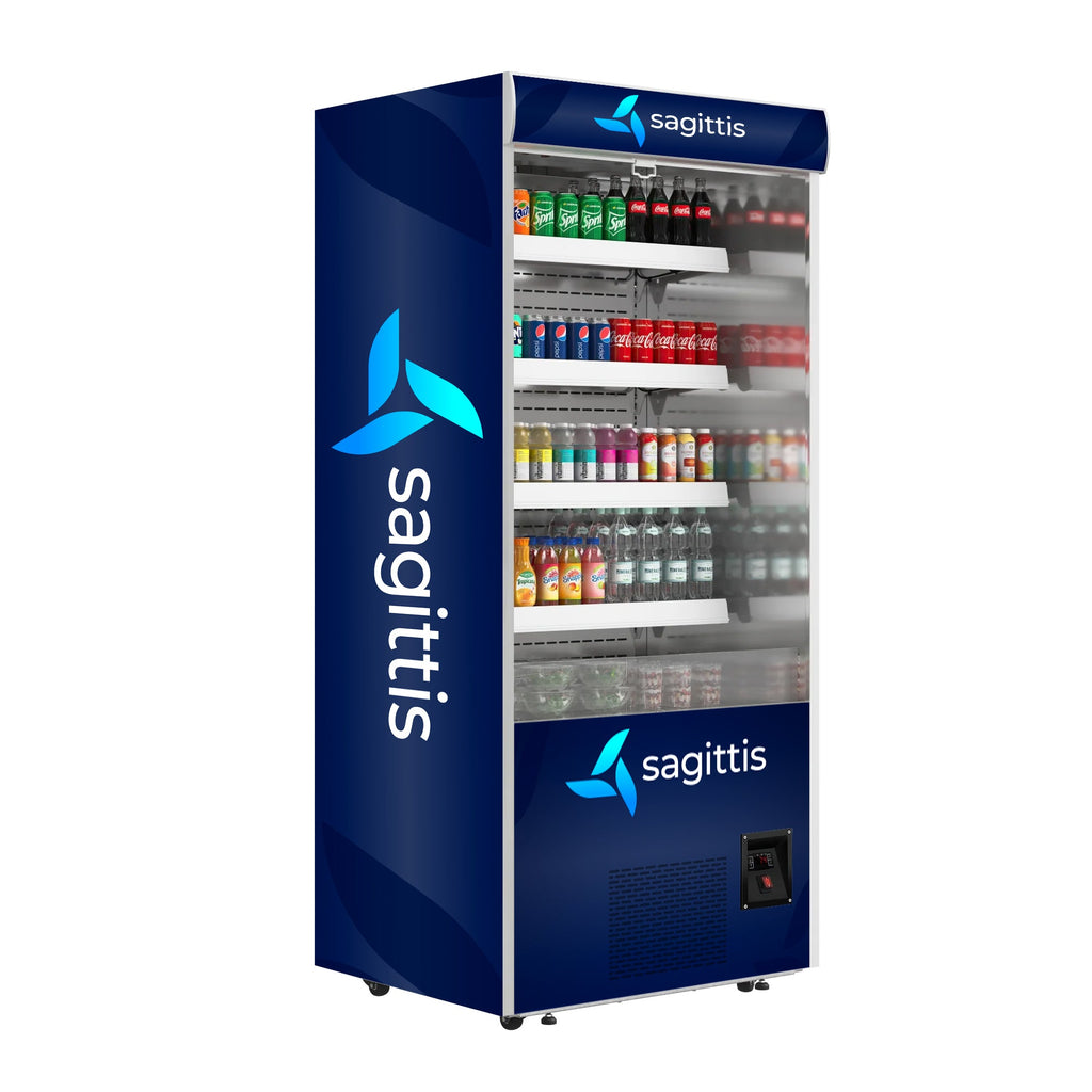 35.3 in. Open-Air Merchandiser Grab and Go Refrigerator, 18 cu. ft. in Stainless Steel - Wrap