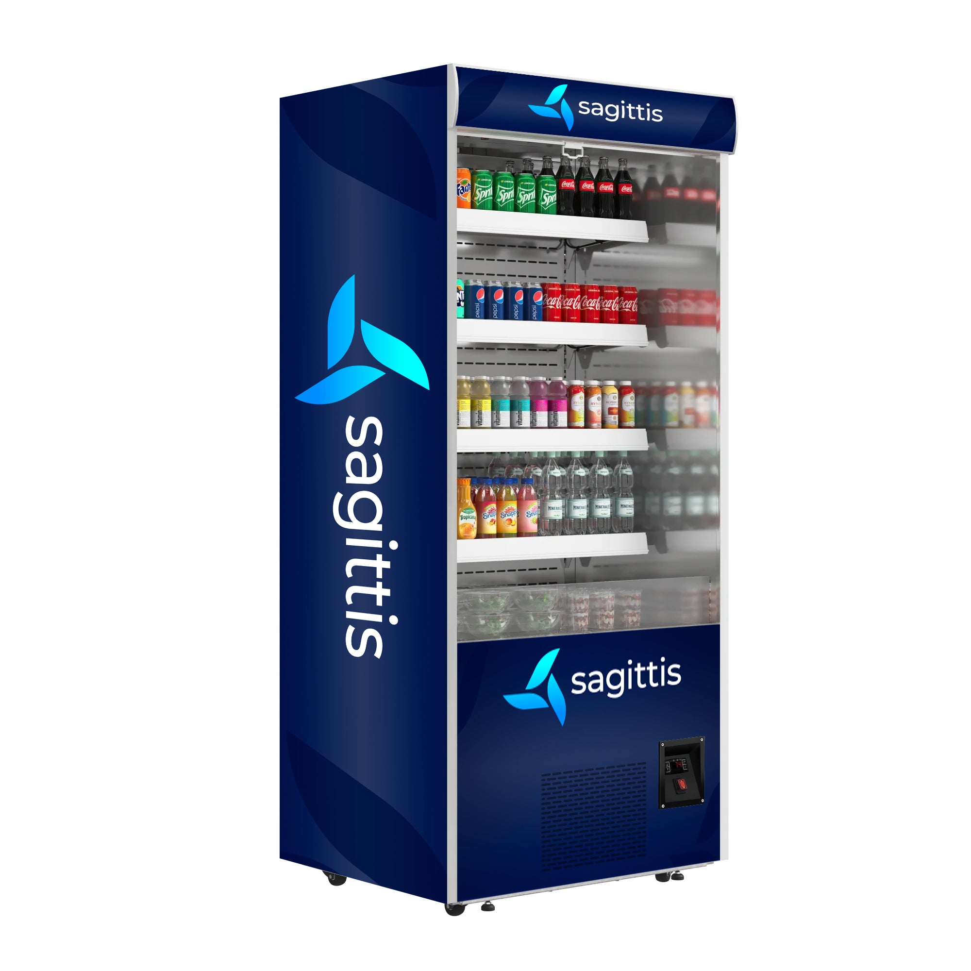 35.3 in. Open-Air Merchandiser Grab and Go Refrigerator, 18 cu. ft. in Stainless Steel - Wrap