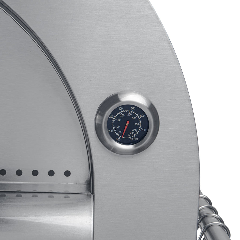 32 in. Outdoor Propane and Wood Fired Pizza Oven in Stainless-Steel (KM-OKS-DFPO)