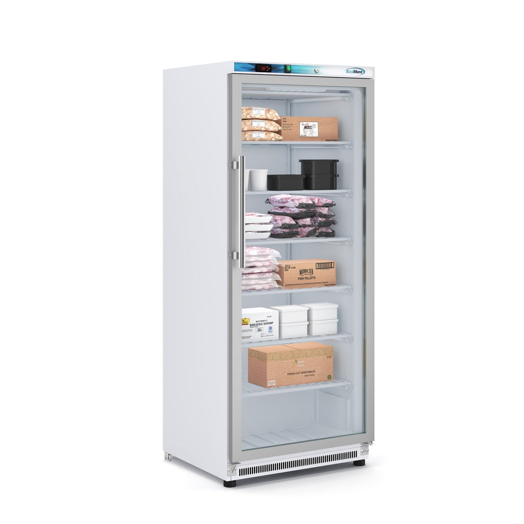 21 Cu. Ft. Commercial  Freezer with Glass Door in White - Manual Defrost