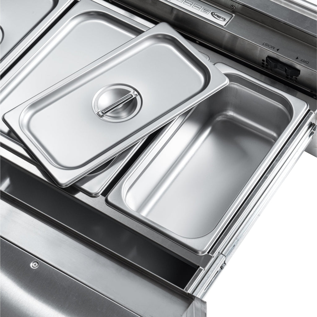 30 in. Warming Drawer with Three Compartments in Stainless-Steel