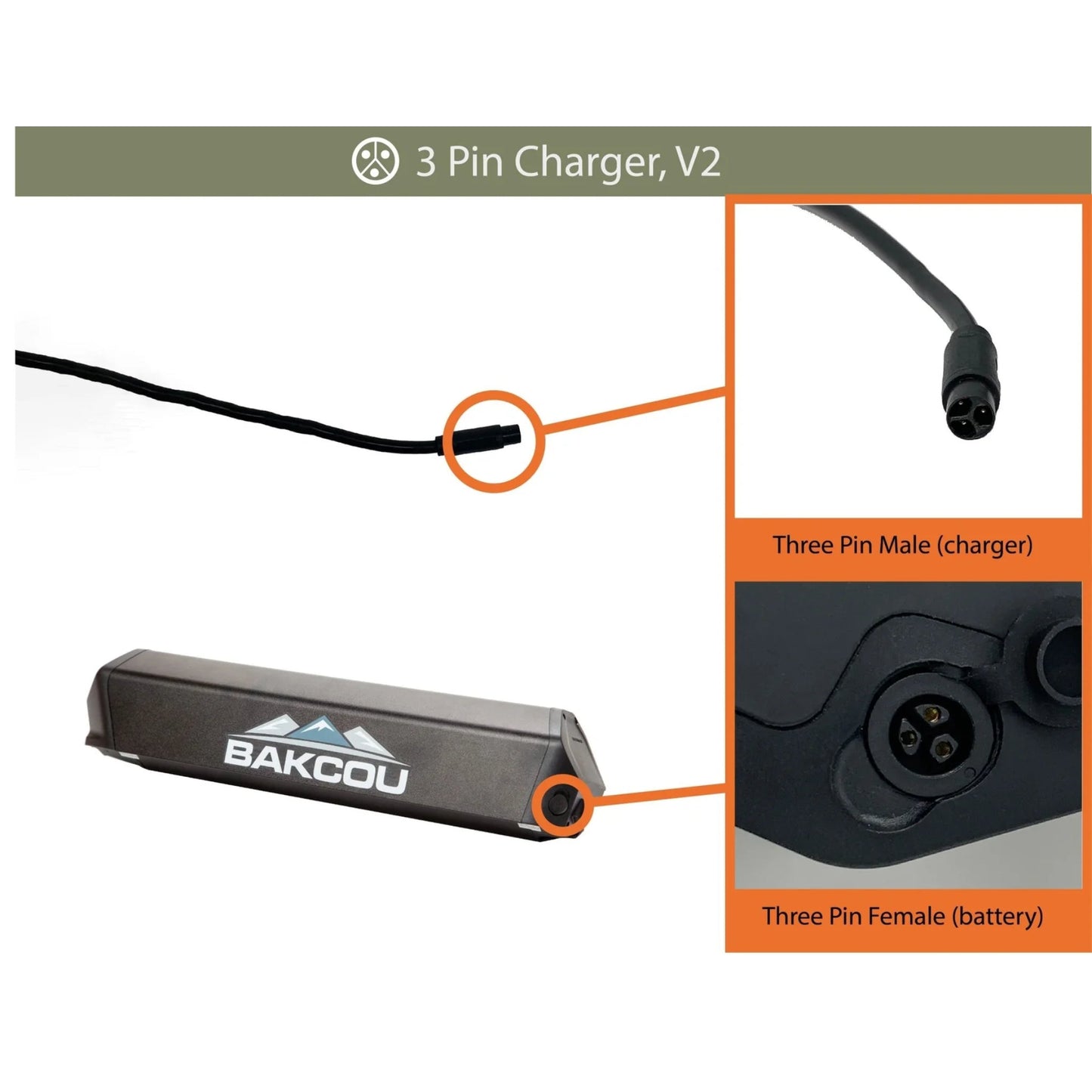 BAKCOU - 25ah Fat Tire eBike Battery *Matte Black Only*
