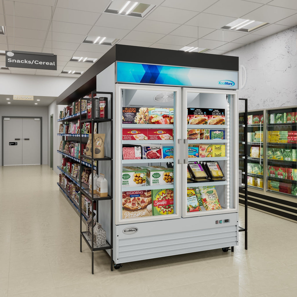 53 in. 2-Door Commercial Display Merchandiser Freezer 45 cu. ft. in White