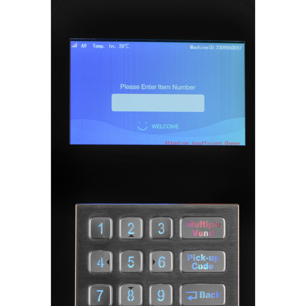 Refrigerated Snack and Drink Vending Machine with 36 Slots Featuring Credit Card Reader and Bill Acceptor in Black