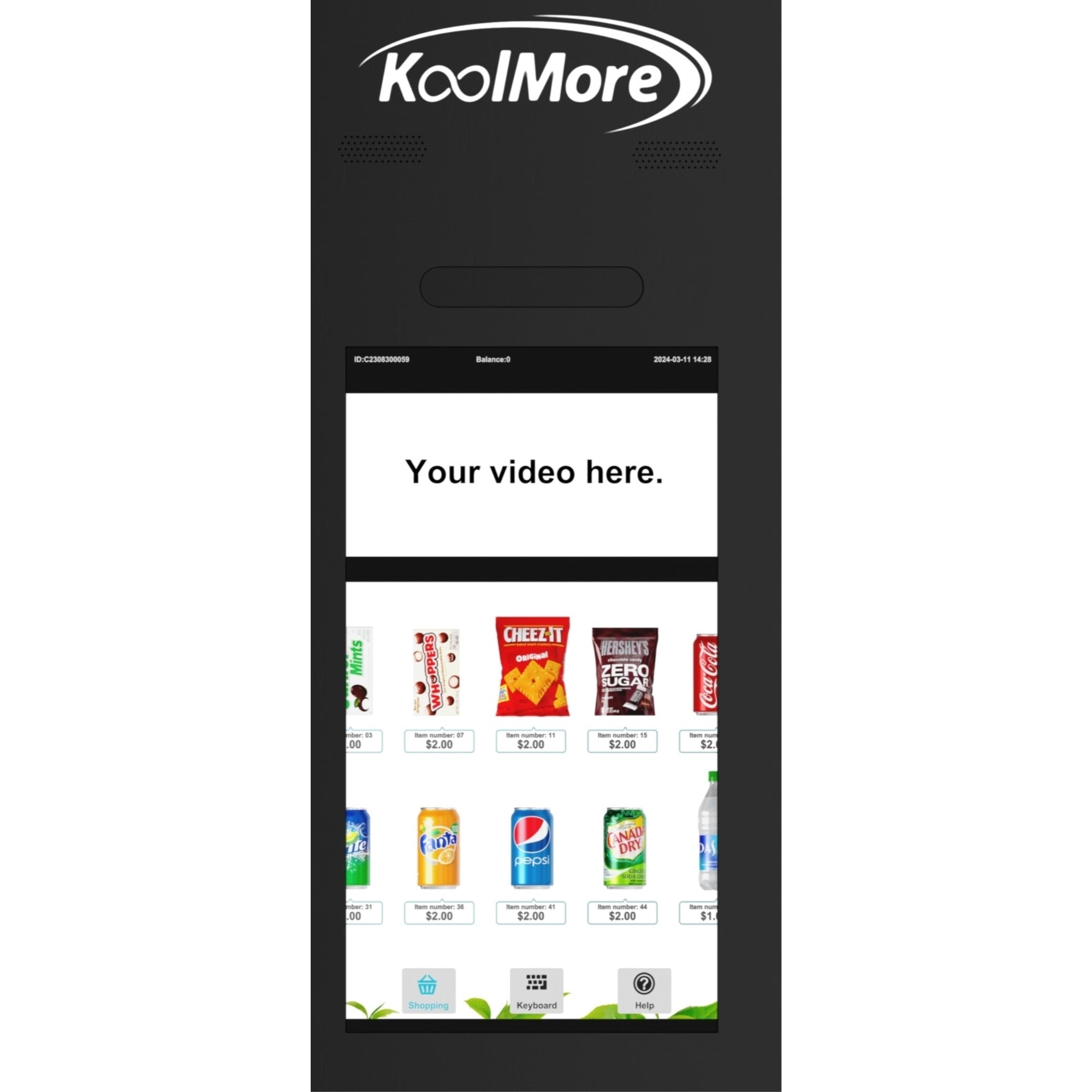 Refrigerated Snack and Drink Vending Machine with 60 Slots and 22 Inch Touch Screen With CC Reader and Bill Acceptor in Black