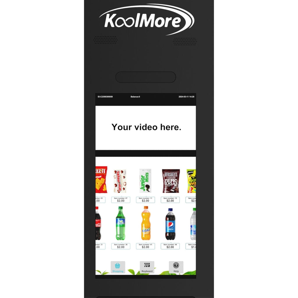 Refrigerated Snack and Drink Vending Machine with 60 Slots and 22 Inch Touch Screen with Bill and Coin Acceptor in Black