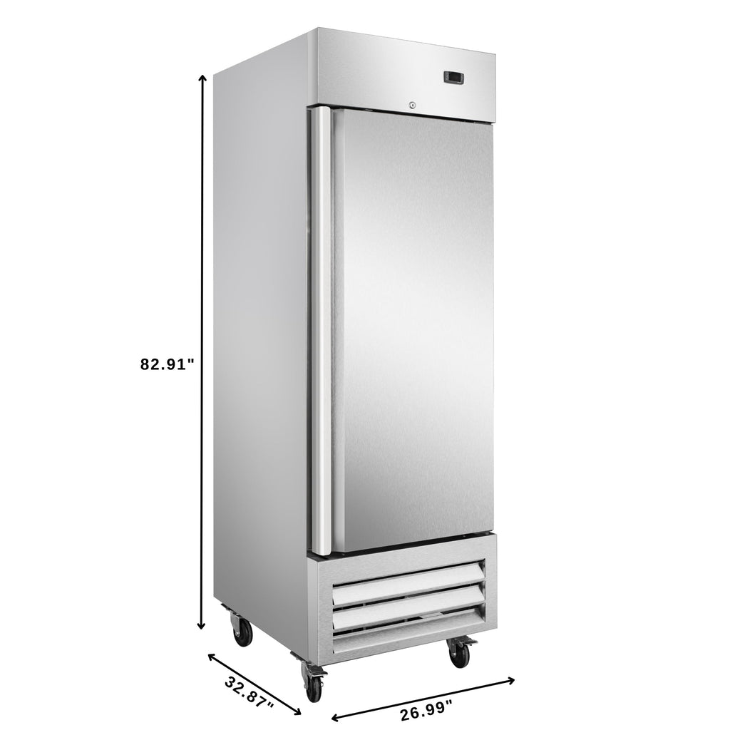 27 in. Commercial One Door Convertible Refrigerator/Freezer with 23 Cu. Ft. Capacity in Stainless Steel, ETL Listed