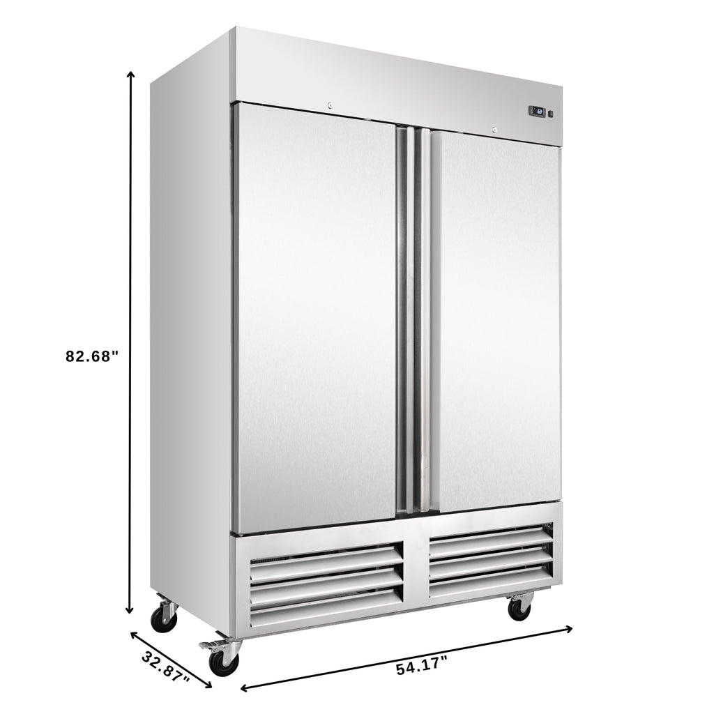 54 in. Commercial Two-Door Convertible Reach-In Refrigerator/Freezer with 49 Cu. Ft. Capacity in Stainless Steel, ETL Listed