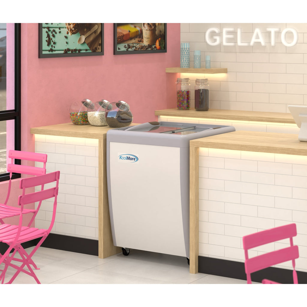26 in. 5-Pan Gelato Dipping Cabinet Display Freezer with Sliding Glass Door, 6 cu. ft.