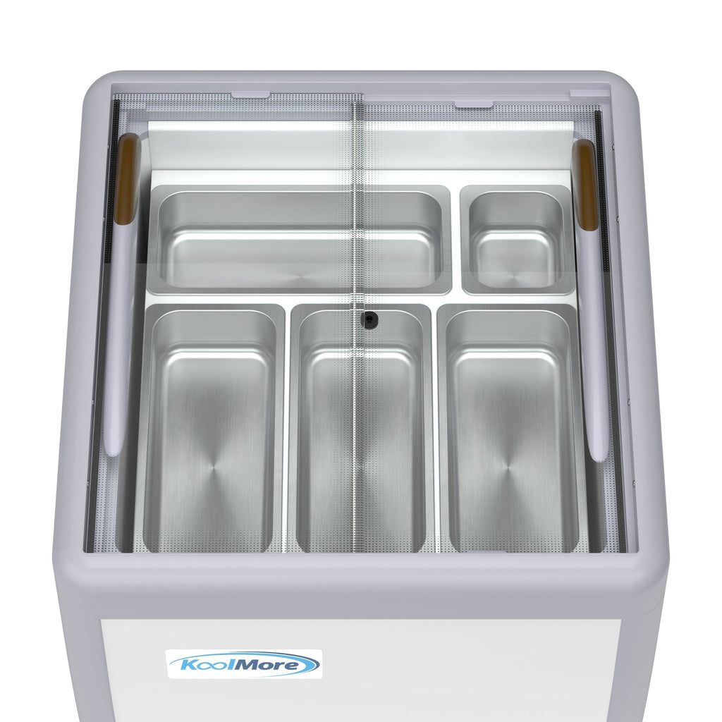 26 in. 5-Pan Gelato Dipping Cabinet Display Freezer with Sliding Glass Door, 6 cu. ft.