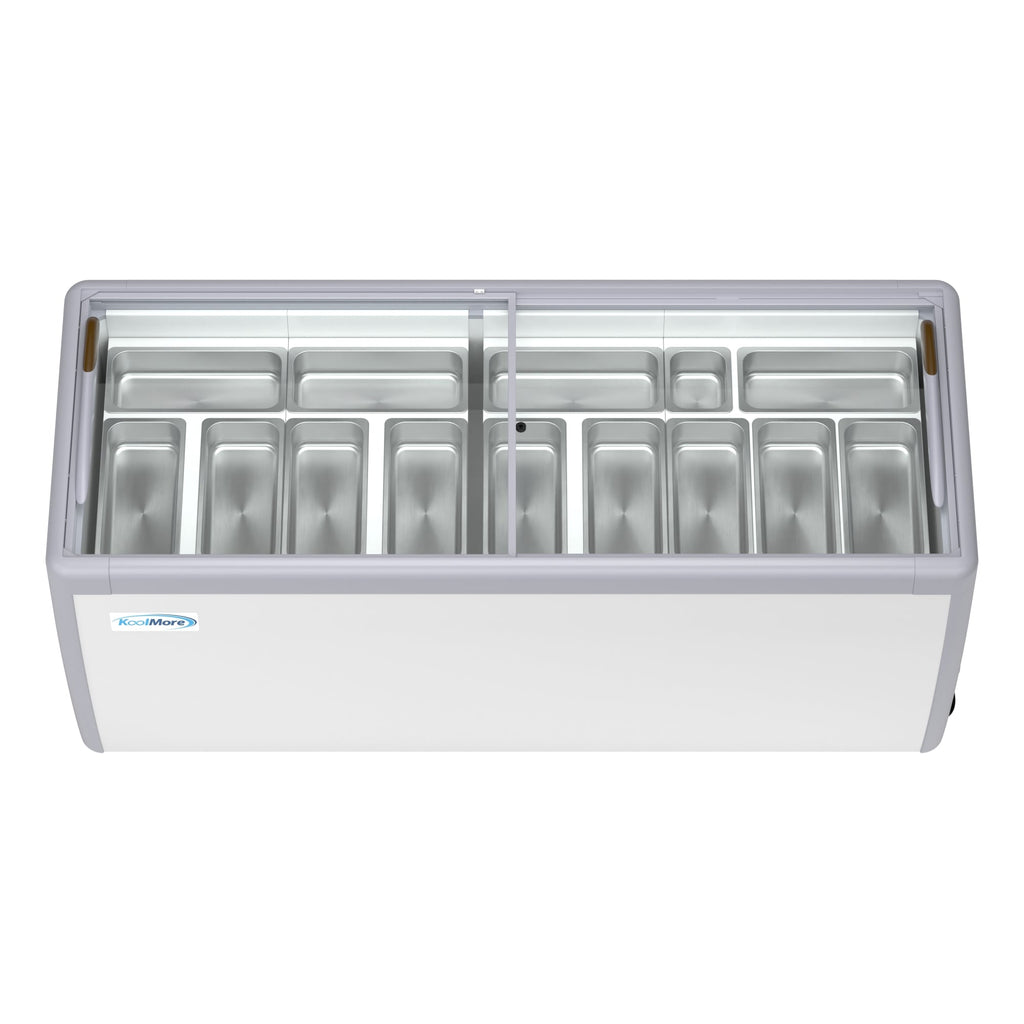 70 in. 14-Pan Gelato Dipping Cabinet Display Freezer with Sliding Glass Door, 20 cu. ft.